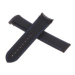 R.om4.1.5 Cross Black & Blue Strapsco Silicone Rubber Watch Band For Omega Seamaster Planet Ocean