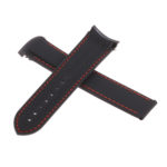 R.om4.1.6 Cross Black & Red Strapsco Silicone Rubber Watch Band For Omega Seamaster Planet Ocean