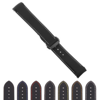R.om4.mb Gallery Strapsco Silicone Rubber Watch Band Strap With Black Clasp For Omega Seamaster Planet Ocean 20mm 22mm