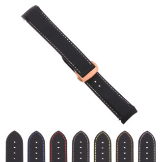 R.om4.rg Gallery Strapsco Silicone Rubber Watch Band Strap With Rose Gold Clasp For Omega Seamaster Planet Ocean 20mm 22mm