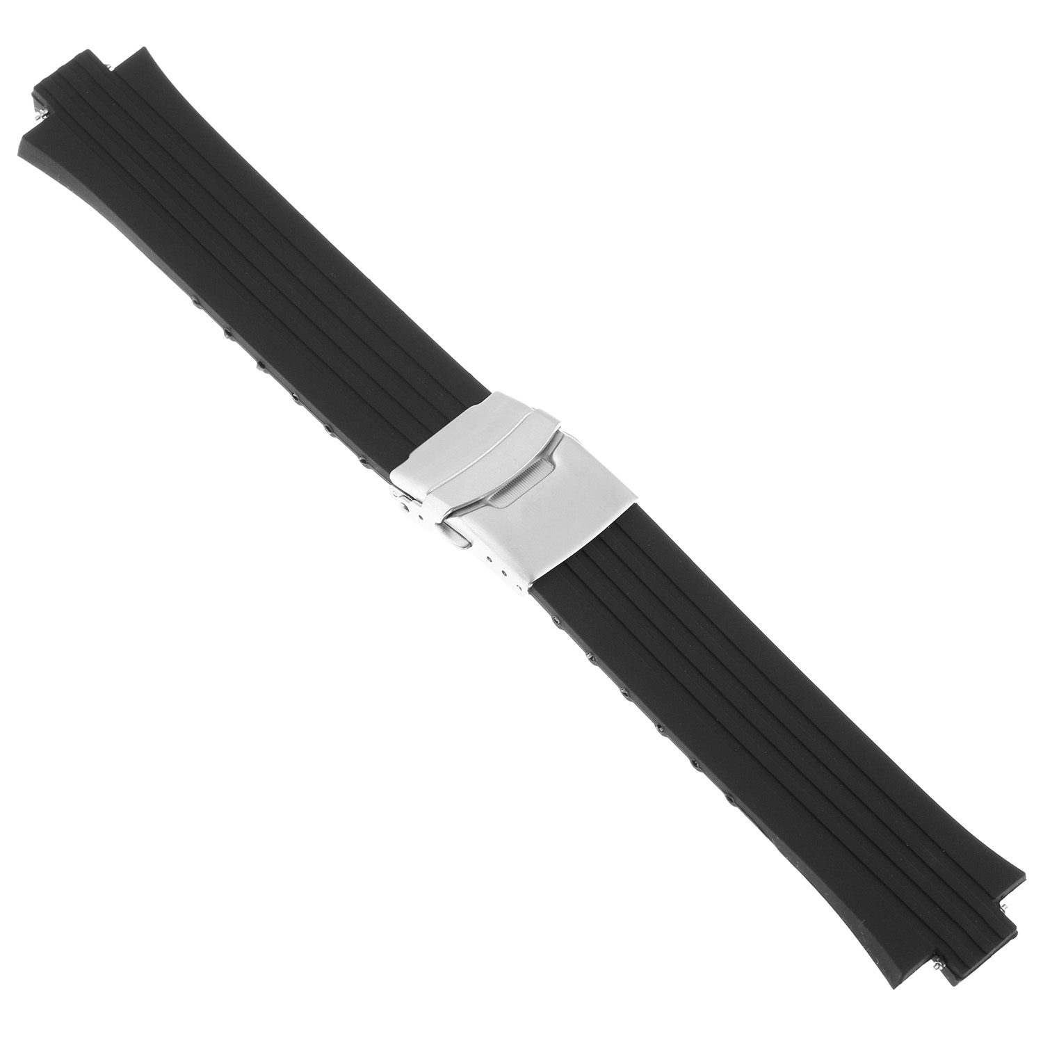 R.ors1.1 Main Black Strapsco Silicone Rubber Watch Band For ORIS TT1
