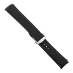 Rom4.1.1.bs Angle Black Strapsco Silicone Rubber Watch Band For Omega Seamaster Planet Ocean With Brushed Silver Clasp