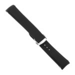 Rom4.1.1.ps Angle Black Strapsco Silicone Rubber Watch Band For Omega Seamaster Planet Ocean With Polished Silver Clasp