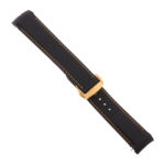 Rom4.1.12.yg Angle Black & Orange Strapsco Silicone Rubber Watch Band For Omega Seamaster Planet Ocean With Yellow Gold Clasp