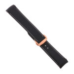 Rom4.1.22.rg Angle Black & White Strapsco Silicone Rubber Watch Band For Omega Seamaster Planet Ocean With Rose Gold Clasp