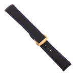 Rom4.1.5.yg Angle Black & Blue Strapsco Silicone Rubber Watch Band For Omega Seamaster Planet Ocean With Yellow Gold Clasp