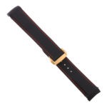 Rom4.1.6.yg Angle Black & Red Strapsco Silicone Rubber Watch Band For Omega Seamaster Planet Ocean With Yellow Gold Clasp