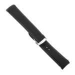 Rom4.1.7.ps Angle Black & Grey Strapsco Silicone Rubber Watch Band For Omega Seamaster Planet Ocean With Polished Silver Clasp