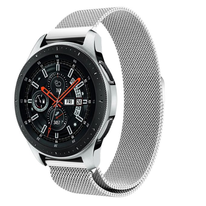 S.m9.ss.22 Main Silver StrapsCo Milanese Mesh Watch Band Strap Compatible With Samsung Galaxy Watch, Galaxy Watch Active & Gear