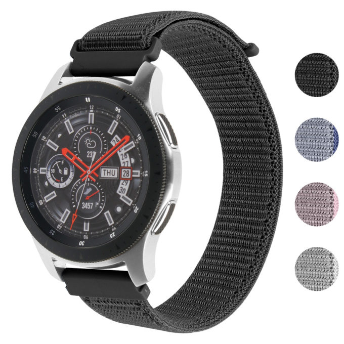 S.ny3.1 Gallery Black StrapsCo Woven Nylon Watch Band Strap Compatible With Samsung Galaxy Watch (46mm), Gear S3 Classic, Gear S3 Frontier & Gear Live