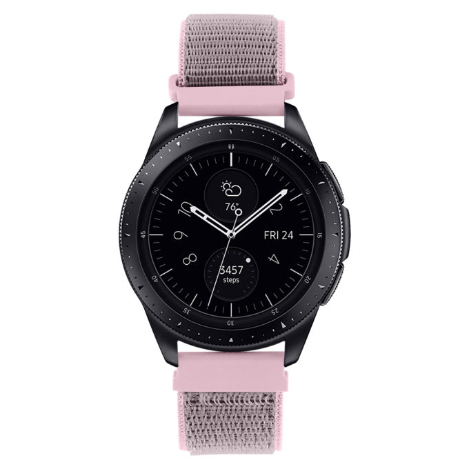 S.ny3.13 Front Pink StrapsCo Woven Nylon Watch Band Strap Compatible With Samsung Galaxy Watch (46mm), Gear S3 Classic, Gear S3 Frontier & Gear Live