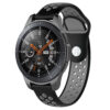 S.r10.1.7 Main Black & Grey StrapsCo Perforated Silicone Rubber Watch Band Strap Compatible With Samsung Galaxy Watch, Galaxy Watch Active & Gear