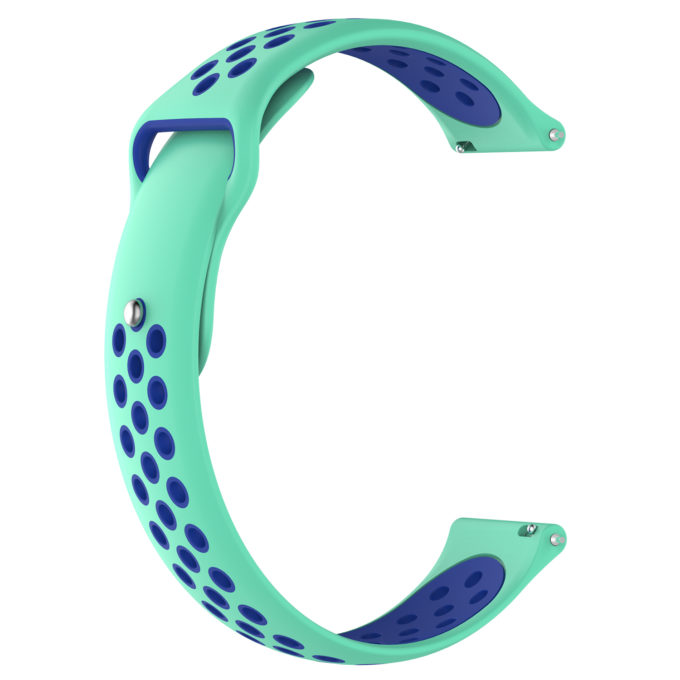 S.r10.11a.5 Back Mint Green & Blue StrapsCo Perforated Silicone Rubber Watch Band Strap Compatible With Samsung Galaxy Watch, Galaxy Watch Active & Gear