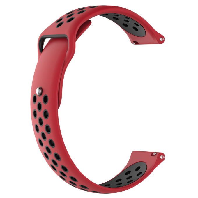 S.r10.6.1 Back Red & Black StrapsCo Perforated Silicone Rubber Watch Band Strap Compatible With Samsung Galaxy Watch, Galaxy Watch Active & Gear