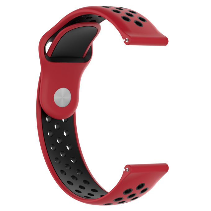 S.r10.6.1 Front Red & Black StrapsCo Perforated Silicone Rubber Watch Band Strap Compatible With Samsung Galaxy Watch, Galaxy Watch Active & Gear