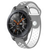 S.r10.7.22 Main Grey & White StrapsCo Perforated Silicone Rubber Watch Band Strap Compatible With Samsung Galaxy Watch, Galaxy Watch Active & Gear