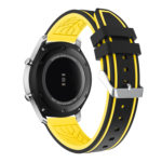 S.r8.1.10 Back Black & Yellow StrapsCo Silicone Rubber Watch Strap With Quick Release Compatible With Samsung Galaxy Watch Gear S3 Classic Frontier Gear Live