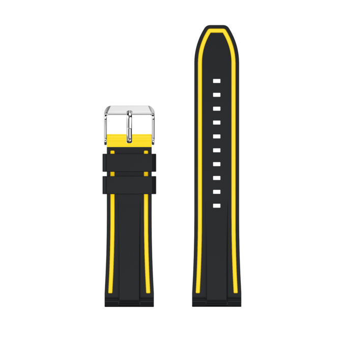 S.r8.1.10 Up Black & Yellow StrapsCo Silicone Rubber Watch Strap With Quick Release Compatible With Samsung Galaxy Watch Gear S3 Classic Frontier Gear Live