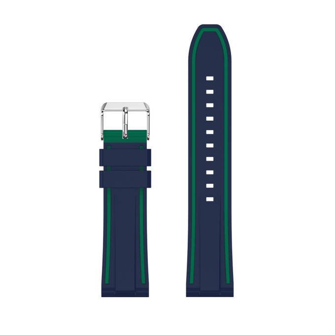S.r8.5.11 Up Dark Blue & Dark Green StrapsCo Silicone Rubber Watch Strap With Quick Release Compatible With Samsung Galaxy Watch Gear S3 Classic Frontier Gear Live
