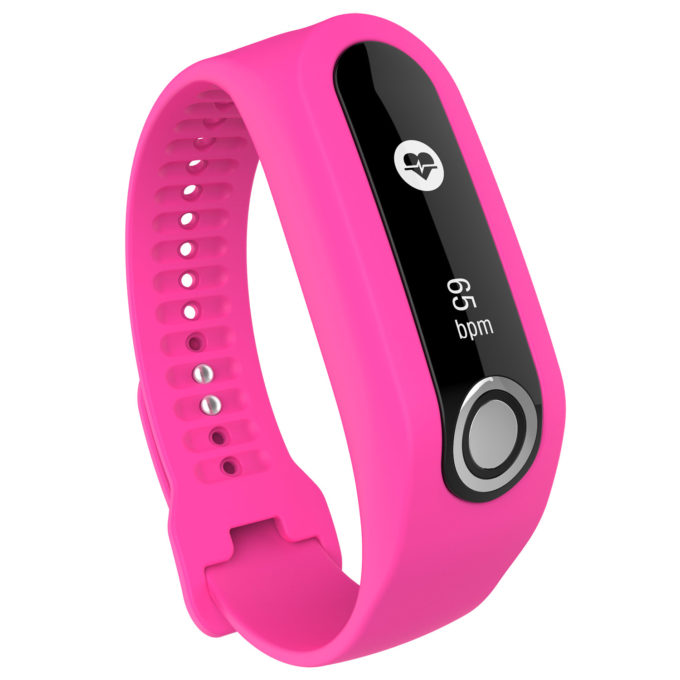 Tt.r4.13 Main Fuchsia StrapsCo Silicone Rubber Watch Band Strap Compatible With TomTom Touch
