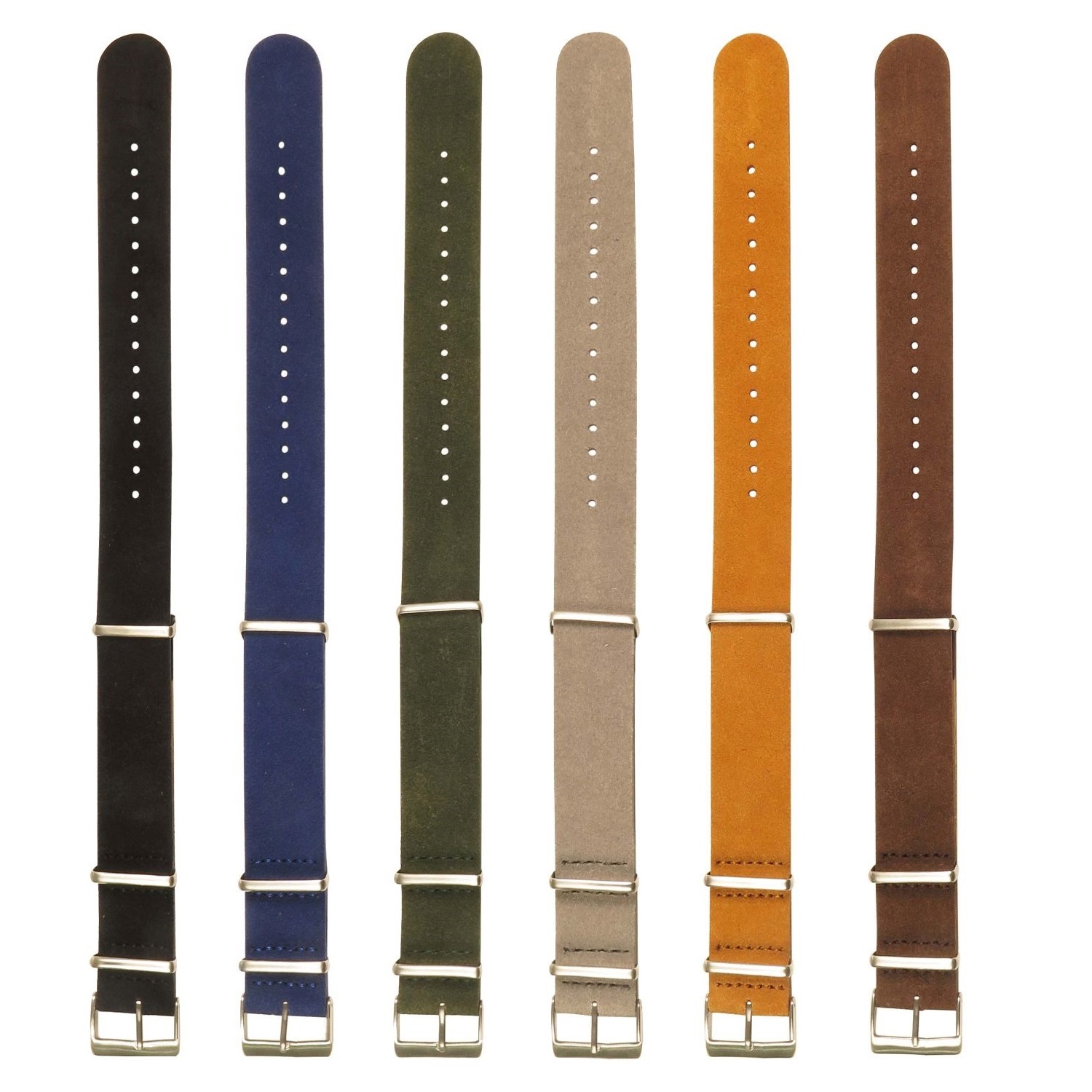 20mm 22mm Tan One-piece Suede Quick Release Watch Straps