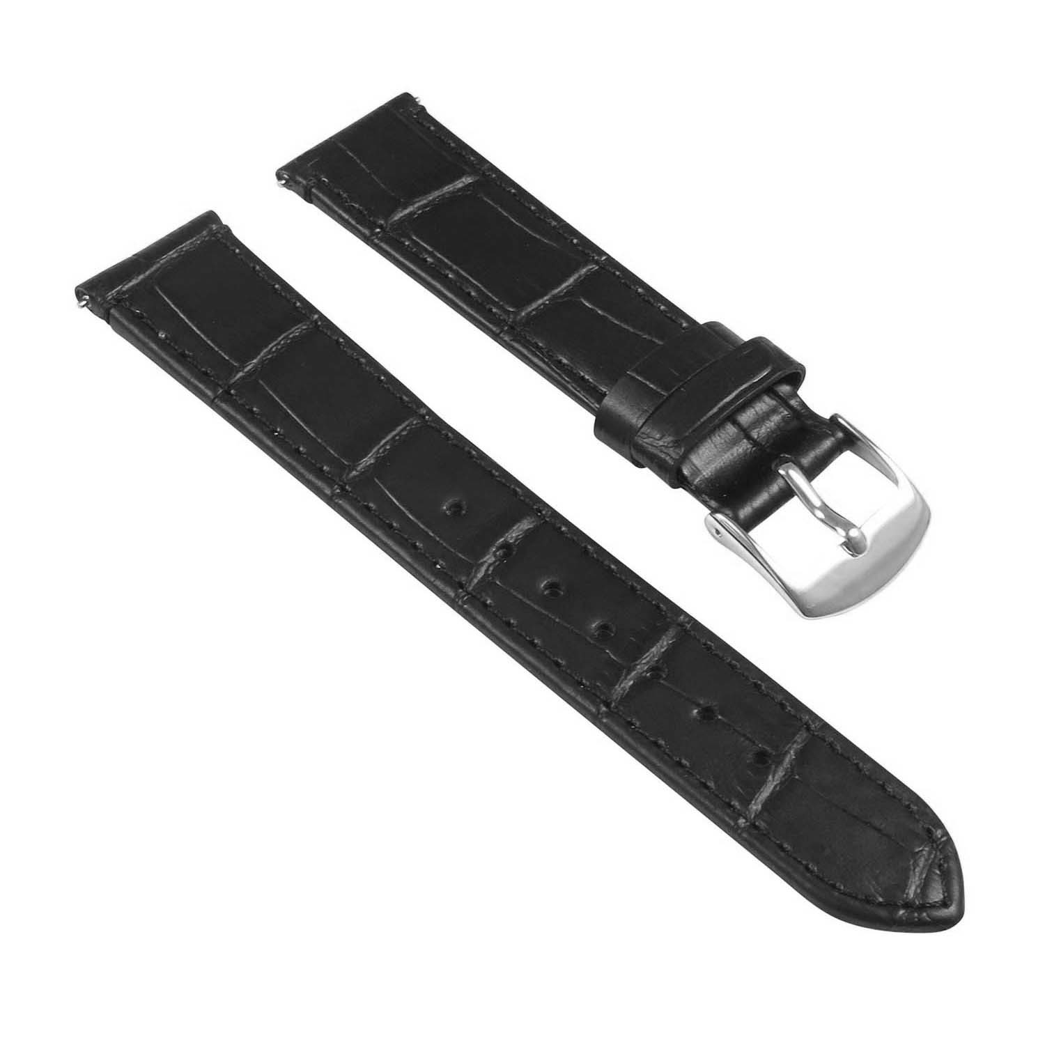 St20.1 Angle Black Ladies Crocodile Leather Watch Band Strap