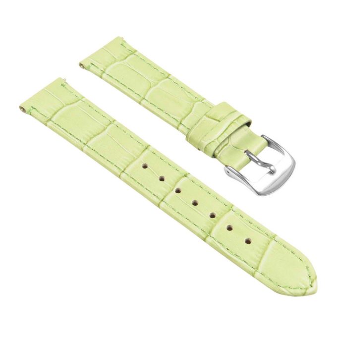 St20.11a Angle Light Green Ladies Crocodile Leather Watch Band Strap