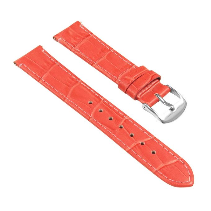 St20.13a Angle Dark Pink Ladies Crocodile Leather Watch Band Strap