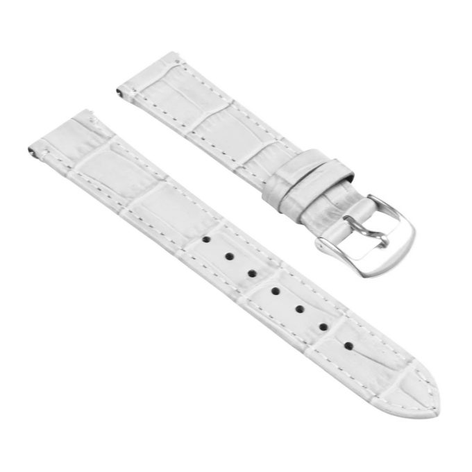 St20.22 Angle White Ladies Crocodile Leather Watch Band Strap