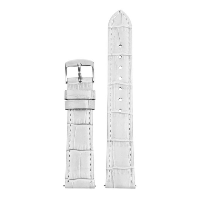 St20.22 Up White Ladies Crocodile Leather Watch Band Strap