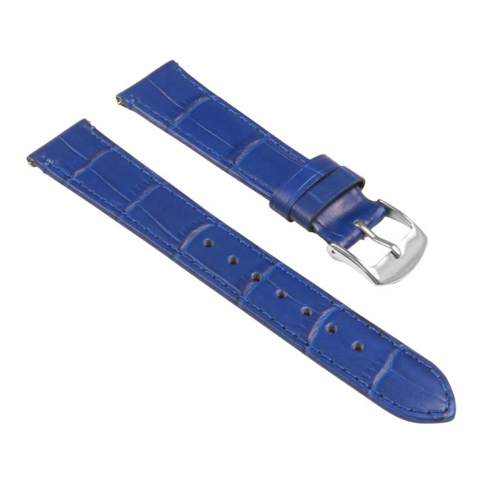 St20.5 Angle Blue Ladies Crocodile Leather Watch Band Strap