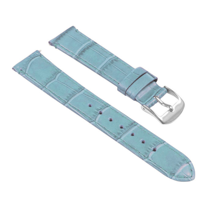 St20.5a Angle Light Blue Ladies Crocodile Leather Watch Band Strap