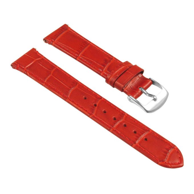 St20.6 Angle Red Ladies Crocodile Leather Watch Band Strap