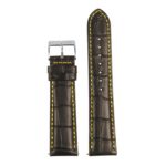 St21.1.10 Up Black & Yellow Crocodile Embossed Leather Watch Band