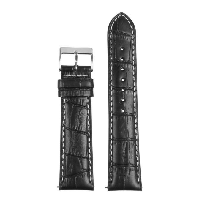 20mm/18mm Dark Navy Blue Genuine Crocodile Skin Leather Watch Strap #WT4783  - Ziczac Leather Workshop