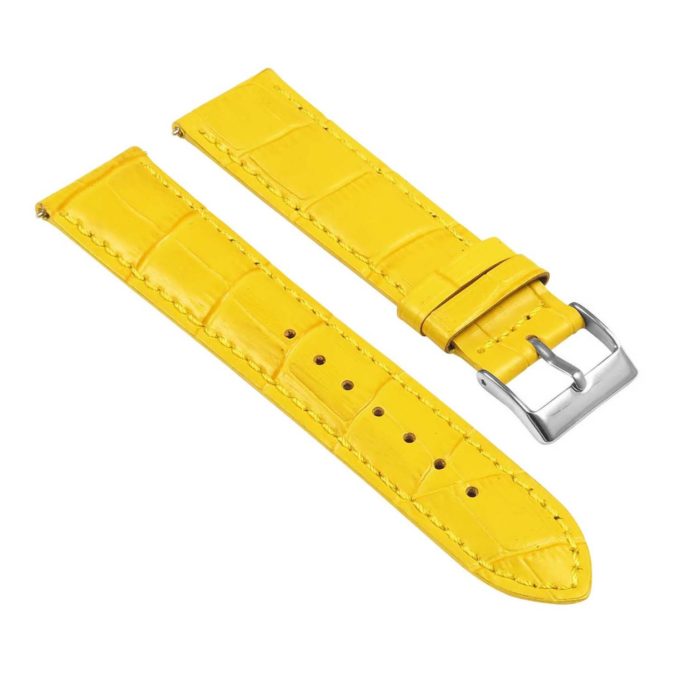 St21.10.10 Angle Yellow Crocodile Embossed Leather Watch Band