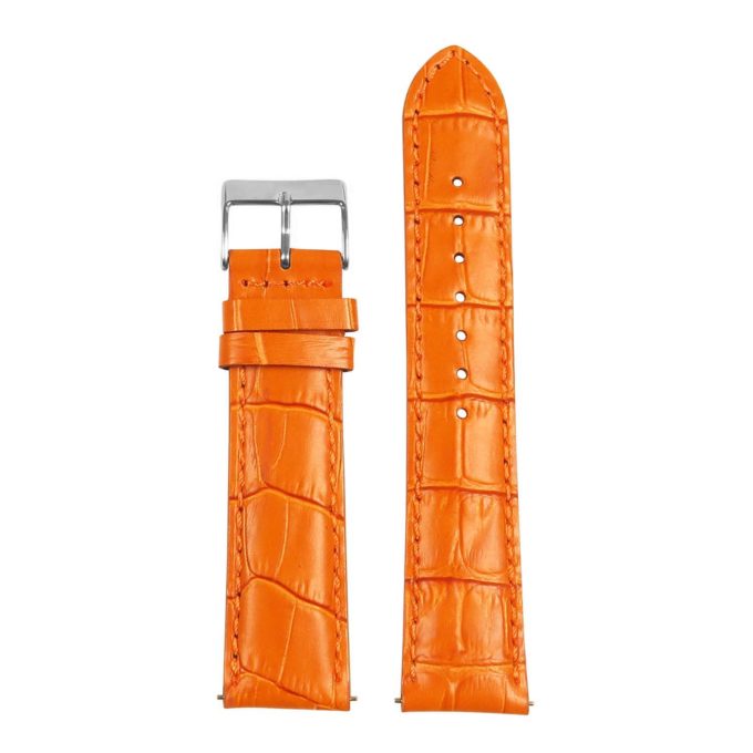 St21.12.12 Up Orange Crocodile Embossed Leather Watch Band