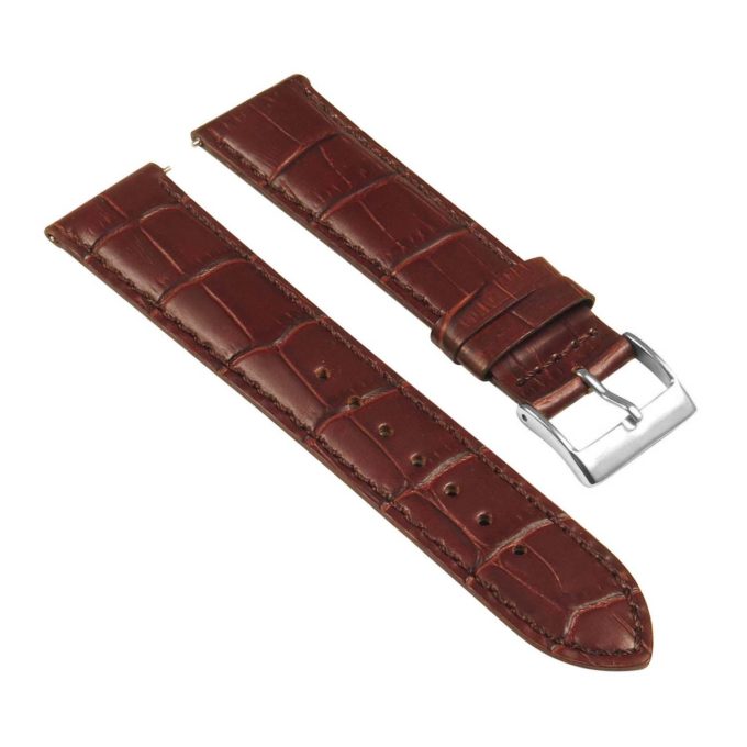 St21.2.2 Angle Brown Crocodile Embossed Leather Watch Band