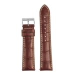 St21.2.22 Up Brown & White Crocodile Embossed Leather Watch Band