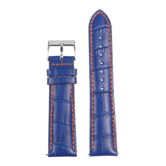 St21.5.12 Up Blue & Orange Crocodile Embossed Leather Watch Band