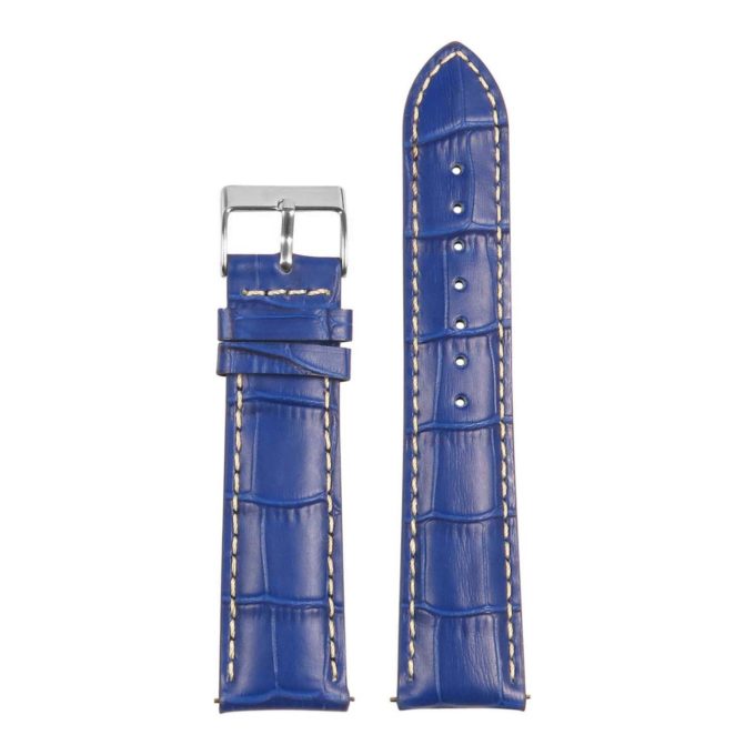 St21.5.22 Up Blue & White Crocodile Embossed Leather Watch Band