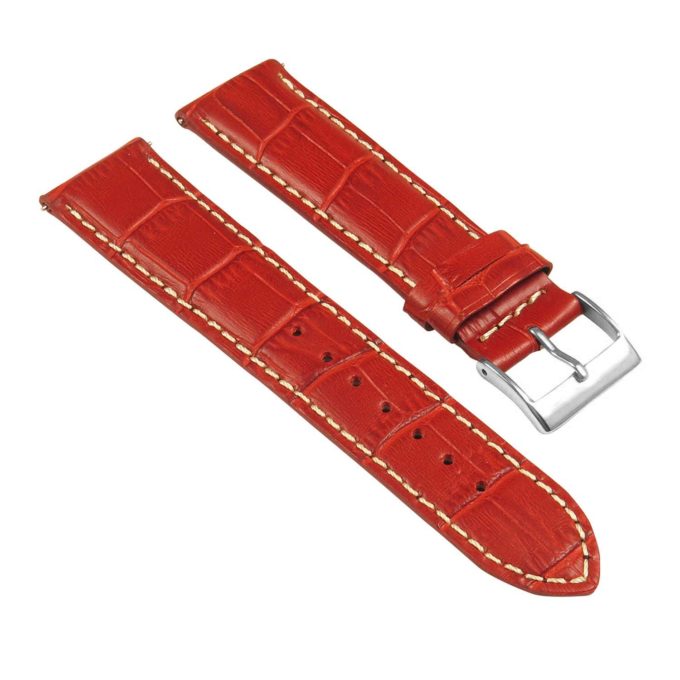 White-red epi leather watch strap HDCLE78