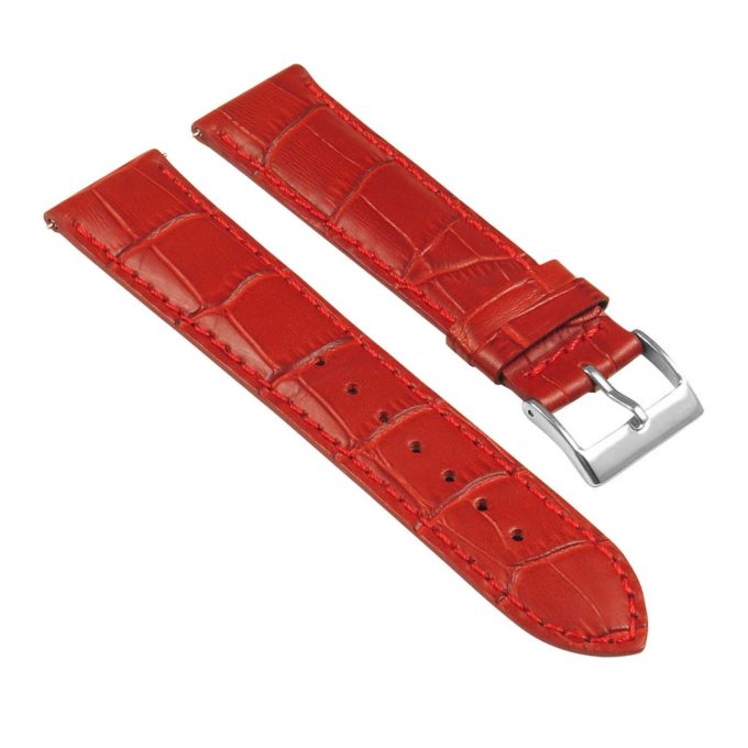 St21.6.6 Angle Red Crocodile Embossed Leather Watch Band