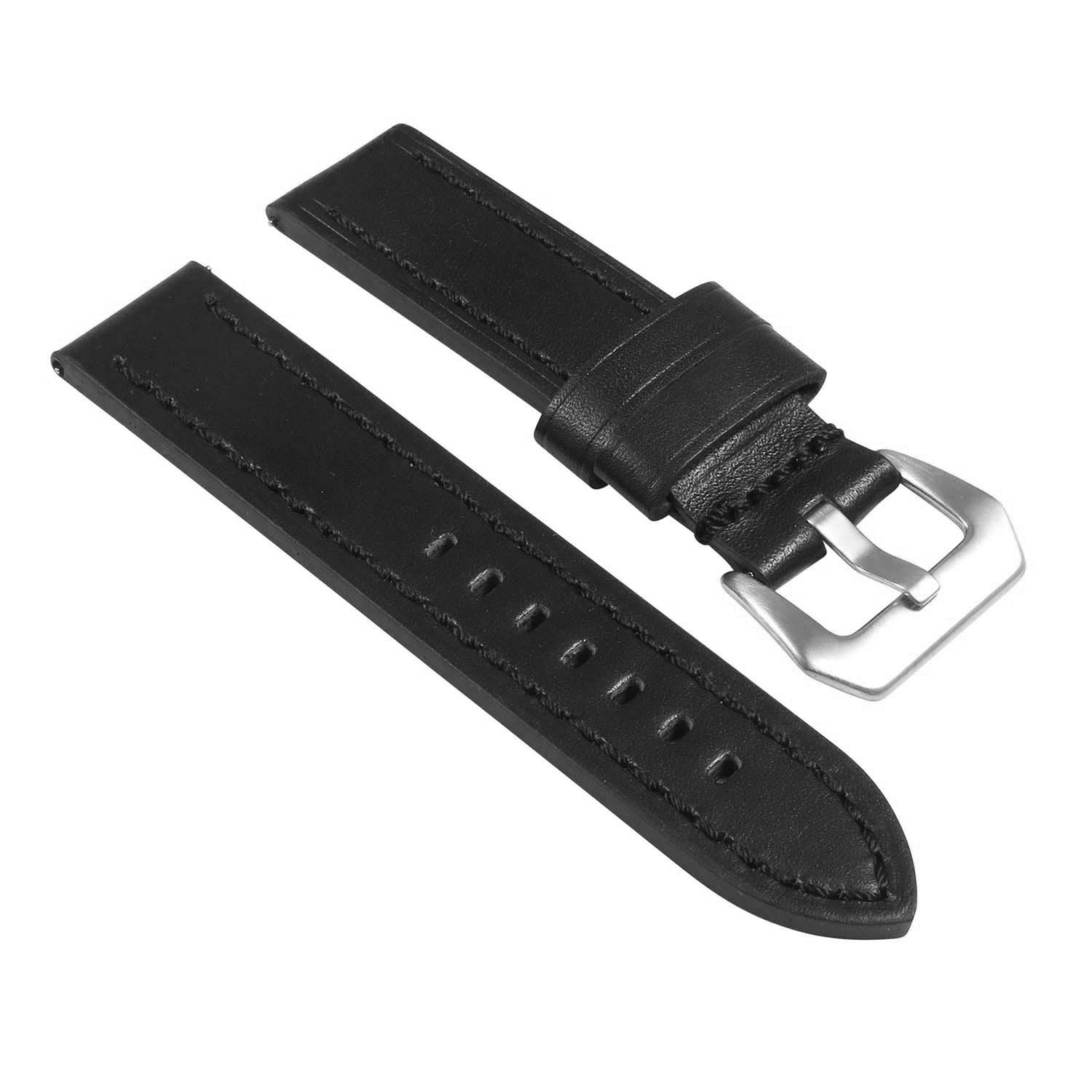 St23.1.1 Angle Black Heavy Duty Mens Leather Watch Band