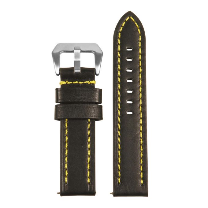 St23.1.10 Up Black & Yellow Heavy Duty Mens Leather Watch Band