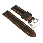 St23.1.12 Angle Black & Orange Heavy Duty Mens Leather Watch Band