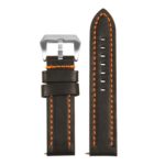 St23.1.12 Up Black & Orange Heavy Duty Mens Leather Watch Band