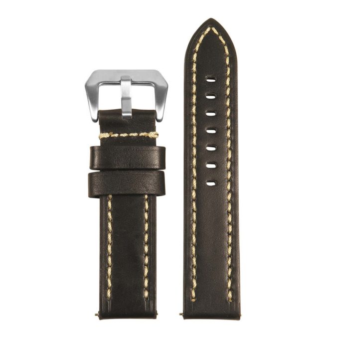 St23.1.22 Up Black & White Heavy Duty Mens Leather Watch Band