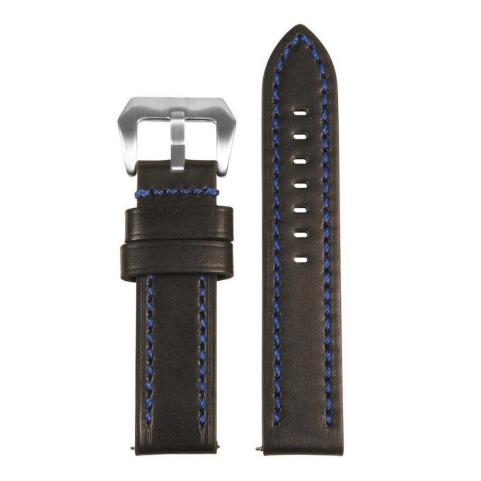 St23.1.5 Up Black & Blue Heavy Duty Mens Leather Watch Band
