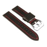 St23.1.6 Angle Black & Red Heavy Duty Mens Leather Watch Band